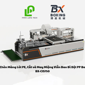 BX-CIS750 Máy Chèn Màng Lót PE, Cắt và May Miệng Viền Bao Bì Dệt PP